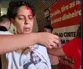 Leia mais sobre o artigo Vídeo em que atribuí uso de batom por parte de militante da UP para simular sangue durante confronto na Alesp é falso